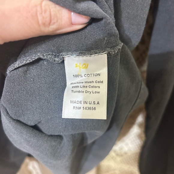 Joah Brown Long Sleeve Tee S/M NWT Washed Charcoal Gray Cotton - Picture 4 of 5